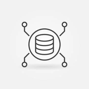 Data Mining Technology linear vector concept icon Illustrazione stock