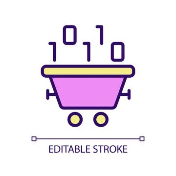 Data mining technology RGB color pixel perfect icon Stock Illustration