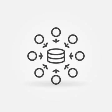 Data Mining Technology vector line concept minimal icon Illustrazione stock