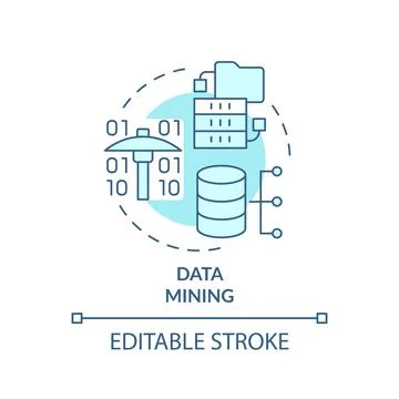 Data mining turquoise concept icon Illustrazione stock