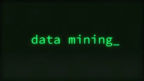 Data Mining, Typing Text, Retro Computer Screen Stock Footage 265581935