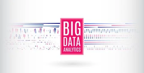 Data mining visualization. Binary code algorithms Stock Illustration