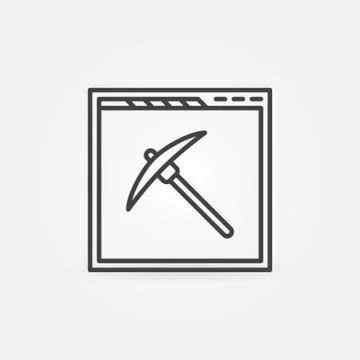 Data Mining from a Web Browser linear vector concept icon Illustrazione stock