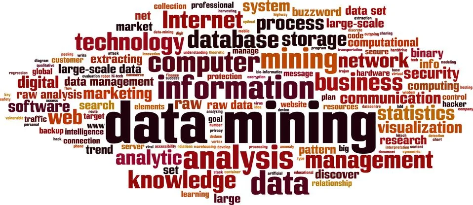 Data mining word cloud Stock Illustration