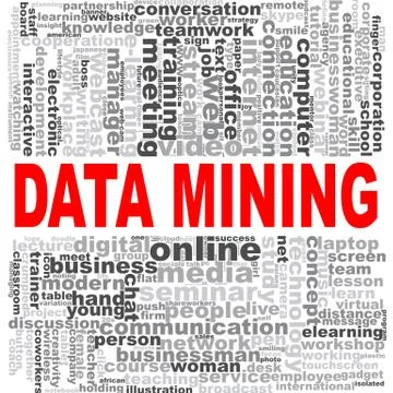 Data mining word cloud Foto stock