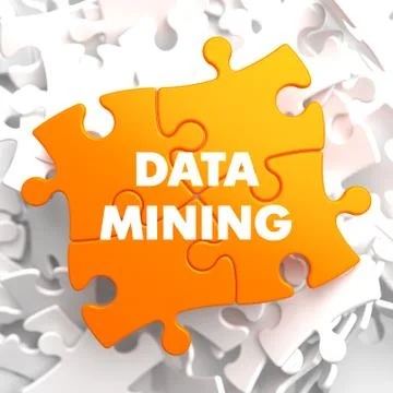 Data Mining on Yellow Puzzle. 스톡 일러스트
