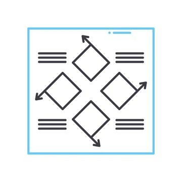 Data modeling line icon, outline symbol, vector illustration, concept sign 스톡 일러스트