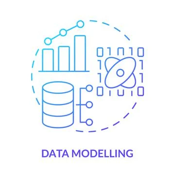 Data modelling blue gradient concept icon 스톡 일러스트