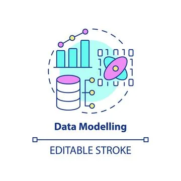 Data modelling concept icon Stock Illustration