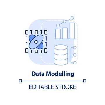 Data modelling light blue concept icon Stock Illustration