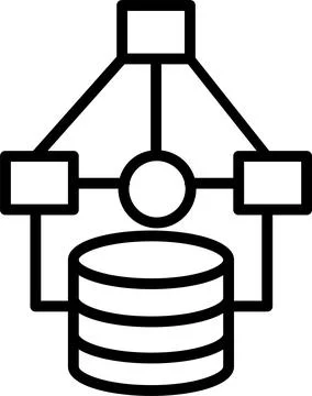 Data Modelling Line Icon Design Stock Illustration