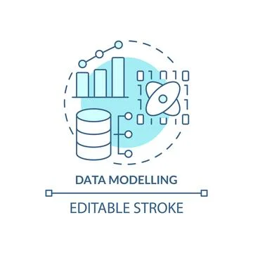 Data modelling turquoise concept icon Illustrazione stock