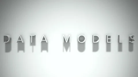 Data Models 3D title animation with shadows on a white background Stock Footage 296541198