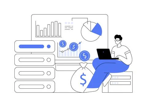 Data monetization abstract concept vector illustration. 스톡 일러스트