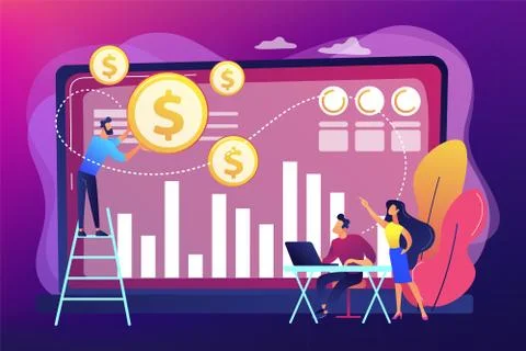 Data monetization concept vector illustration. Stockillustratie