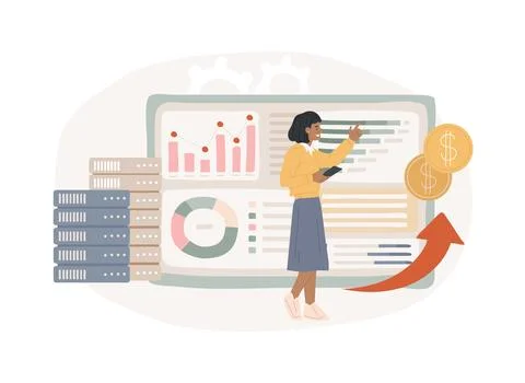 Data monetization isolated concept vector illustration. Stock Illustration