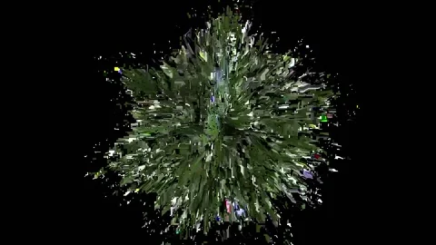 Data mosh green palm leaves transitioning to a circuit board. Stock Footage 244625262