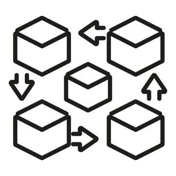 Data move icon outline vector. Block chain Stock Illustration