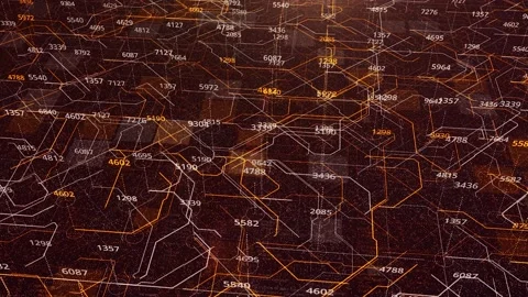Data moving within computer circuitry with many changing numbers, seamless loop Stock Footage 152969429