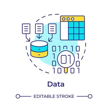 Data multi color concept icon Stockillustratie