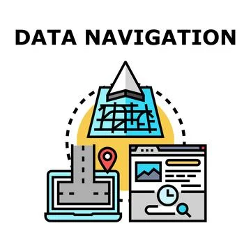 Data navigation and information searching concept Stock Illustration