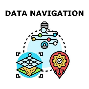 Data navigation planning concept vector illustration Stock Illustration