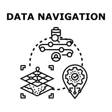 Data navigation planning concept vector illustration Stock Illustration