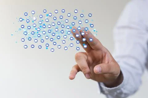 Data network 3d digital info Stockfoto's