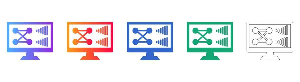 Data Network and Connectivity Icons Stock Illustration