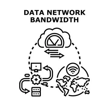 Data network bandwidth concept transmitting global digital information イラスト素材