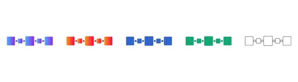 Data Network Block Connection Icons Stock Illustration