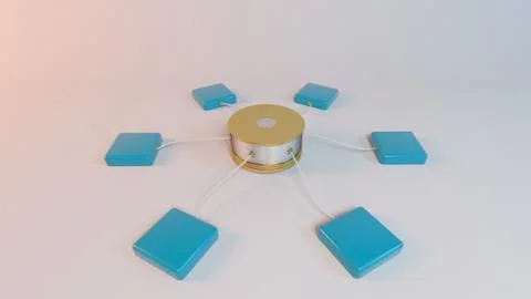 Data network with blue indicators Stock Illustration