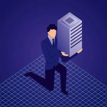 Data network businessman concept Illustrazione stock