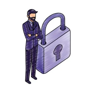 Data network businessman concept Stock Illustration