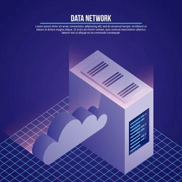 Data network card Illustrazione stock
