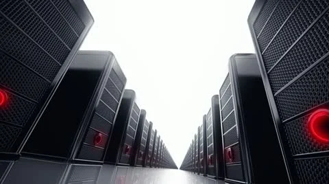 Data network center servers. Cloud computing, e-commerce upload download data. Stock Footage 21525731
