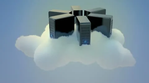 Data network center servers. Cloud computing, e-commerce upload download data. Stock Footage 21526569