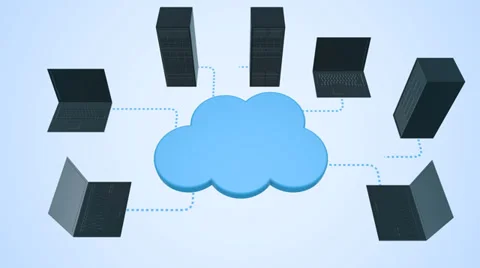 Data network center servers. Cloud computing, e-commerce upload download data. Stock Footage 29931650