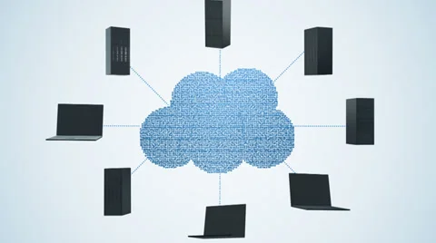 Data network center servers. Cloud computing, e-commerce upload download data. Stock Footage 29934985