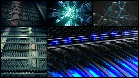 Data network center switch. Cloud computing, e-commerce upload download server. Stock Footage 21583467