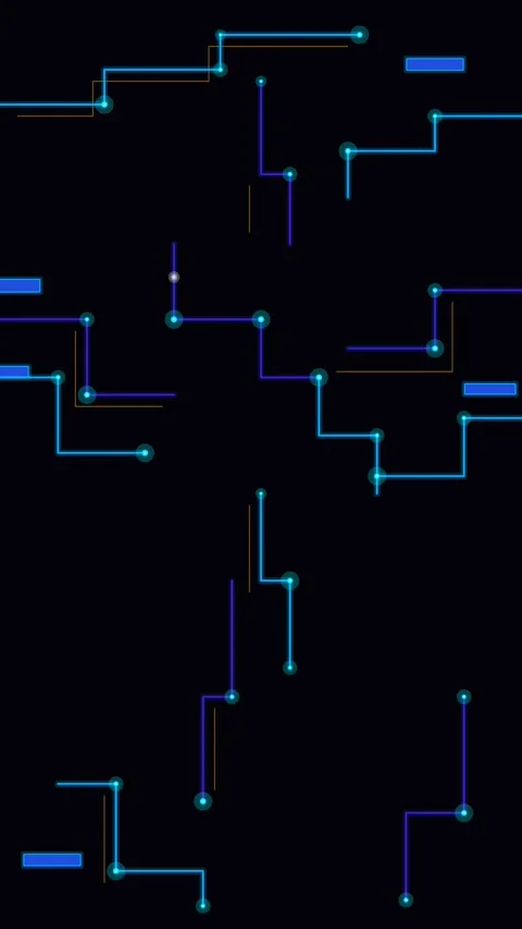 Data network circuit paths with glowing nodes for connection infrastructure.. Stock Footage 348115611