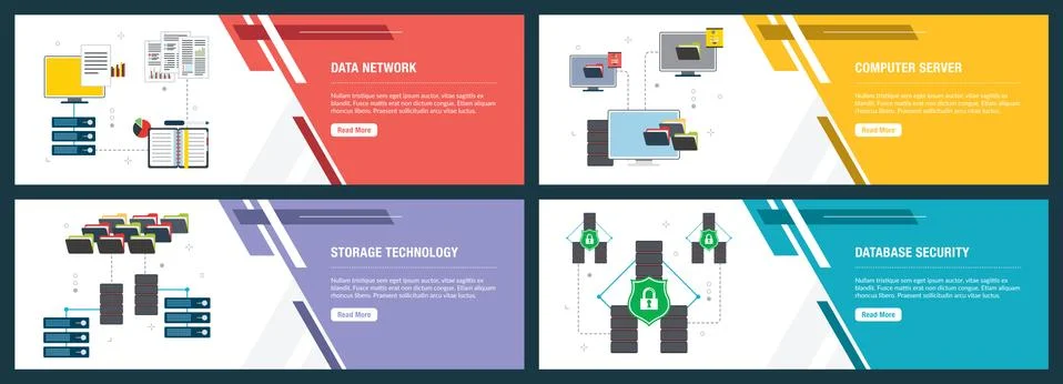 Data network, computer server and database security. Stock Illustration