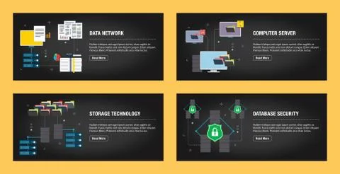 Data network, computer server and database security. Stock Illustration