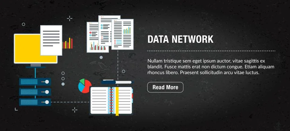 Data network concept banner for internet. Stock Illustration