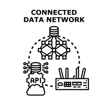 Data network connection information technology infrastructure concept Stock Illustration
