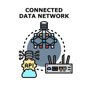 Data network connection information technology infrastructure concept Stock Illustration