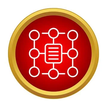 Data network connection workflow system nodes icon Illustrazione stock
