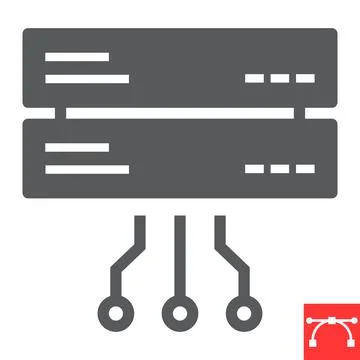 Data network glyph icon Stock Illustration