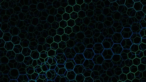 Data network hexagon grid background with looping motion Stock Footage 342453943