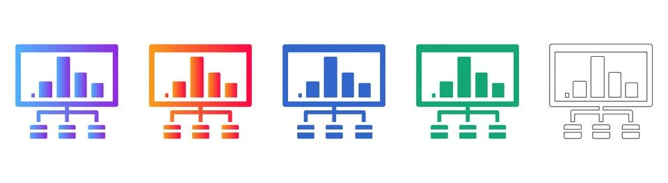Data Network Hierarchy Chart Icons Stock Illustration